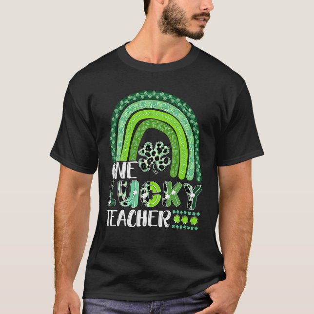 En Lucky Teacher Rainbow St Patrick's Day Appreci T Shirt (Framsida)