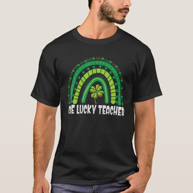 En Lucky Teacher Rainbow St Patrick's Day T Shirt (Framsida)