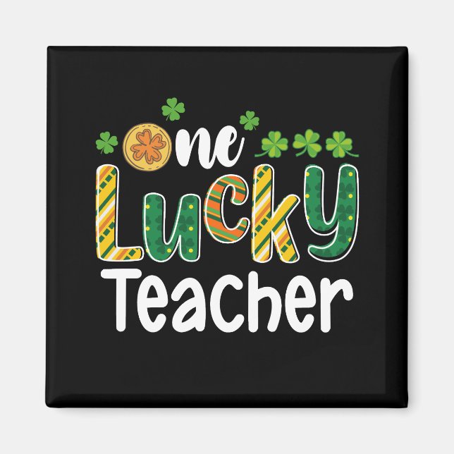 En Lucky Teacher School St patrick's day Magnet (Framsidan)