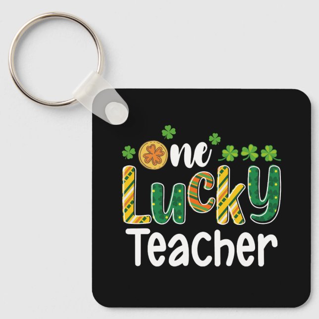 En Lucky Teacher School St patrick's day Nyckelring (Framsida)