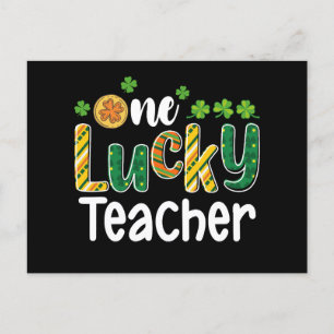 En Lucky Teacher School St patrick's day Vykort