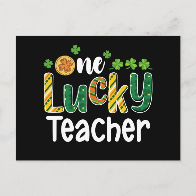 En Lucky Teacher School St patrick's day Vykort (Framsida)