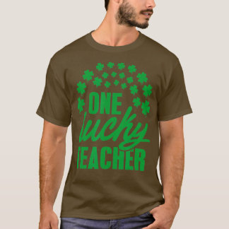En Lucky Teacher Shamrock Rainbow Klöver St Patri T Shirt