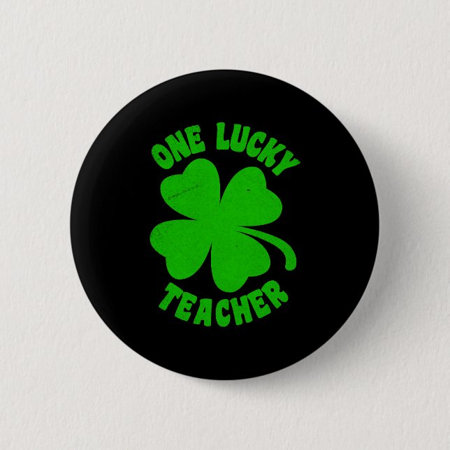 En Lucky Teacher St Patrick-dag Knapp (Framsida)