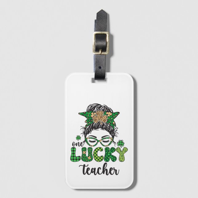 En Lucky Teacher - St. Patrick's Day Bagagebricka (Framsida vertikal)