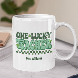 En Lucky Teacher St. Patrick's Day Kaffemugg
