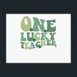 En Lucky Teacher St patricks day Retro Groovy Vykort<br><div class="desc">En Lucky Teacher St patricks day Retro Groovy</div>