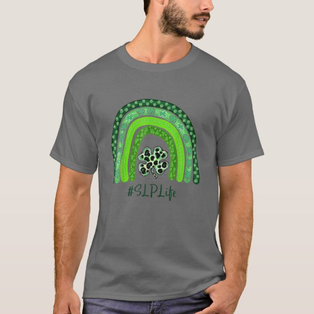 En lucky Teacher St patrick's day SLP för Luc T Shirt (Framsida)