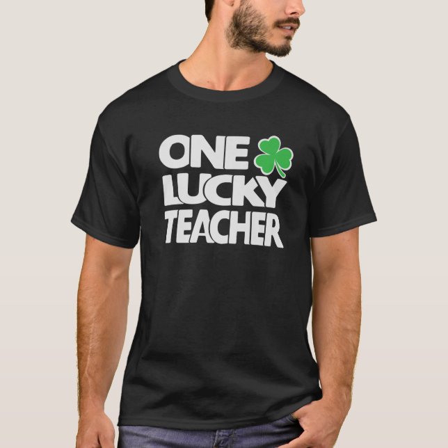 En Lucky Teacher St Patrick's Day T Shirt (Framsida)
