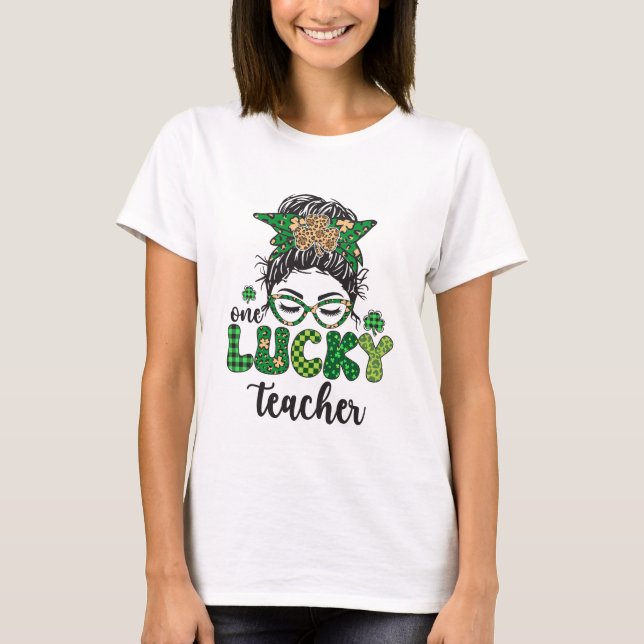 En Lucky Teacher - St. Patrick's Day T Shirt (Framsida)