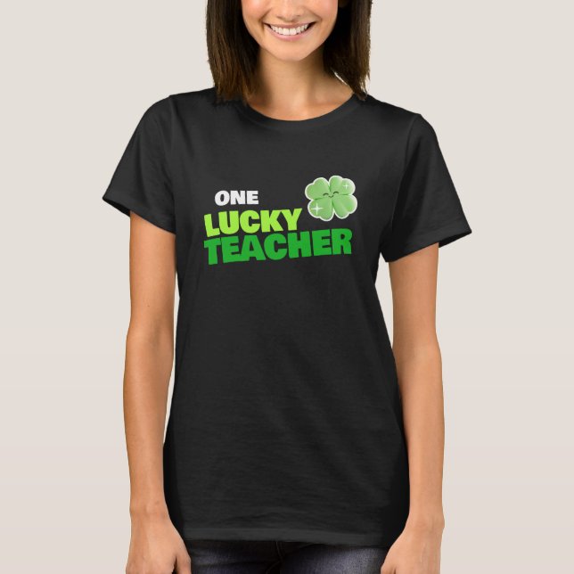 EN LUCKY TEACHER St. Patrick's Day T Shirt (Framsida)
