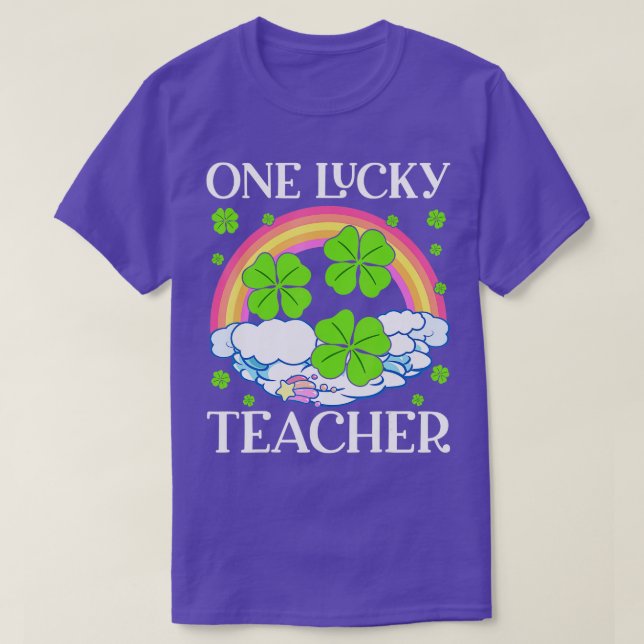 En Lucky Teacher St patricks day Women Rainbow Sh T Shirt (Design framsida)