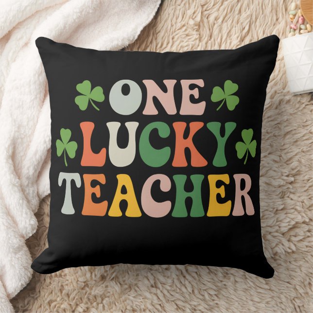 En Lucky Teacher Teaching Retro St patrick's day Kudde (Filt)
