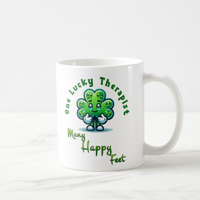 En Lucky Therapist St. Patrick Day Roligt Design Kaffemugg (Höger)