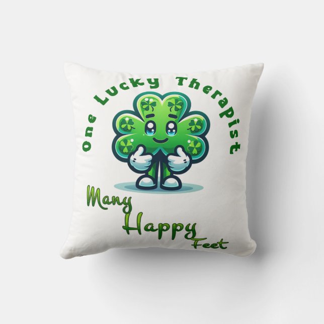 En Lucky Therapist St. Patrick Day Roligt Design Kudde (Baksida)