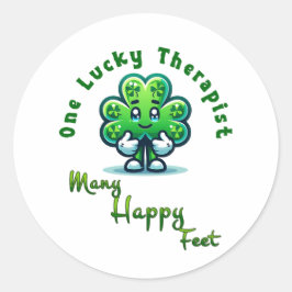 En Lucky Therapist St. Patrick Day Roligt Design Runt Klistermärke