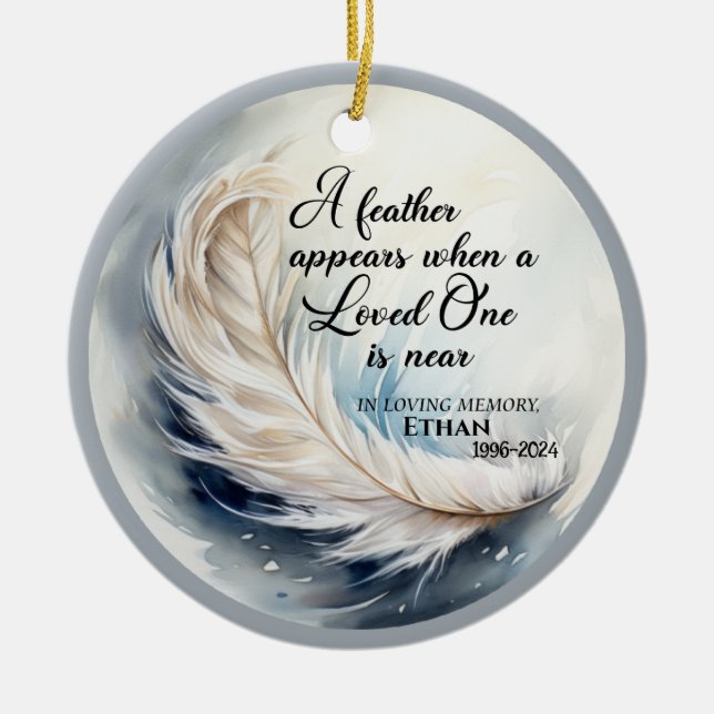 En ludd visas i minnet julgransprydnad keramik (Framsidan)