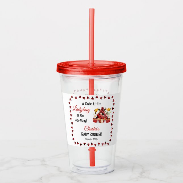 En luddig liten Ladybug är på väg att bli en babys Take Away Mugg (Framsida)
