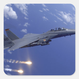 En Luft Force F-15E Strejka Eagle Fyrkantigt Klistermärke