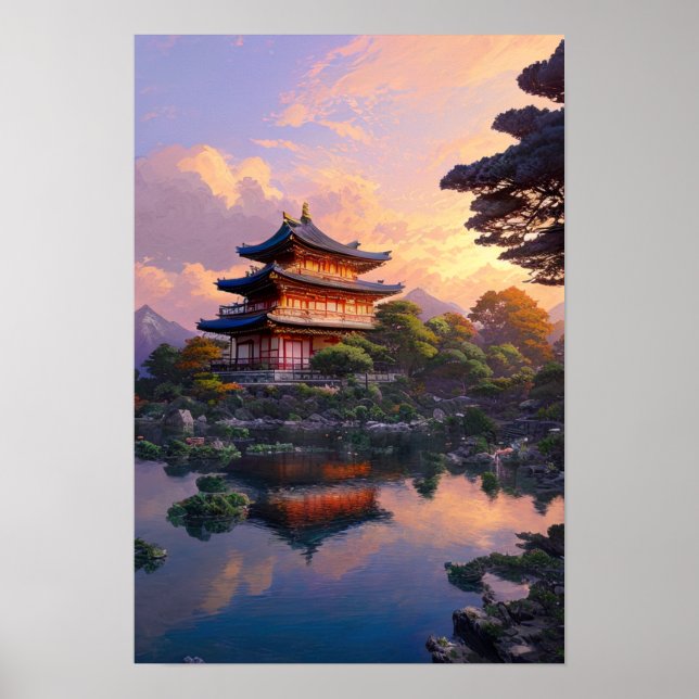 En Lugn Oasis vid floden Kant Poster (Framsidan)