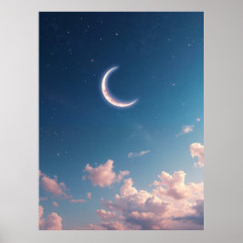 En lugn och vacker halvmåne. Genererad av Poster