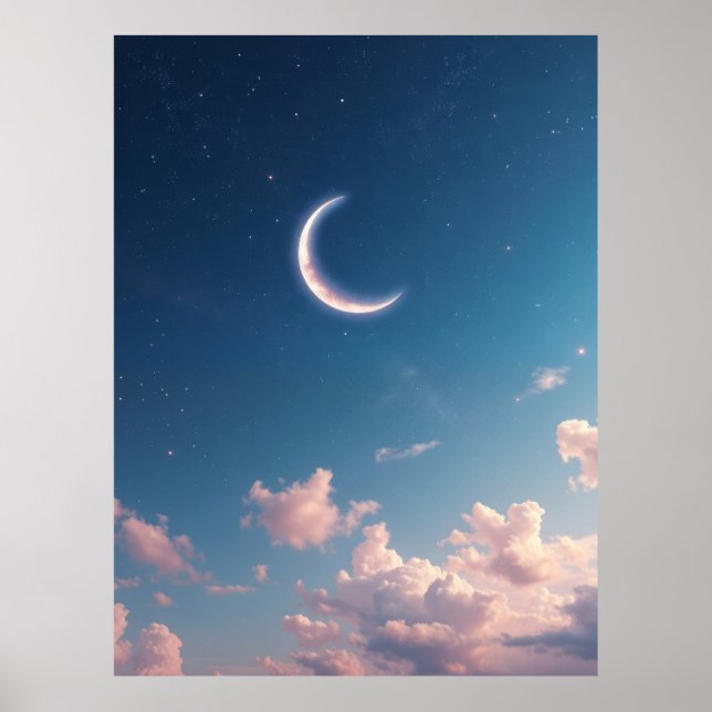 En lugn och vacker halvmåne. Genererad av Poster (Framsidan)