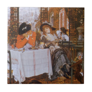 En lunch (Le Dejeuner) av James Tissot Kakelplatta
