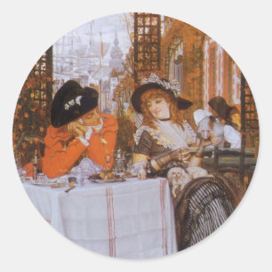 En lunch (Le Dejeuner) av James Tissot Runt Klistermärke