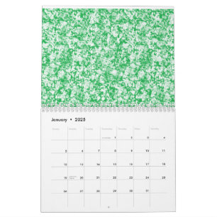 En lush, grönt fern med delikat, vinkelrät framsid kalender