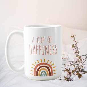 "En lyckans kopp", modern boho-regnbåge mugg