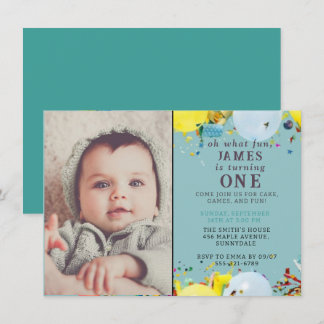 En Lycklig 1:a födelsedag Inbjudan | Anpassningsba