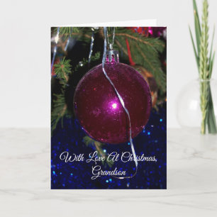 En lycklig Bauble för julsonsonkort Helgkort