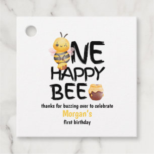 En Lycklig Bee Honung Gult Bee Girls 1:a födelseda Gåvor Etiketter