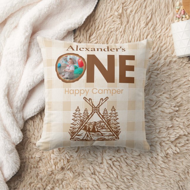 En Lycklig-bergsskog, första födelsedag Kudde (Filt)