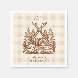 En Lycklig-bergsskog, första födelsedag Pappersservett