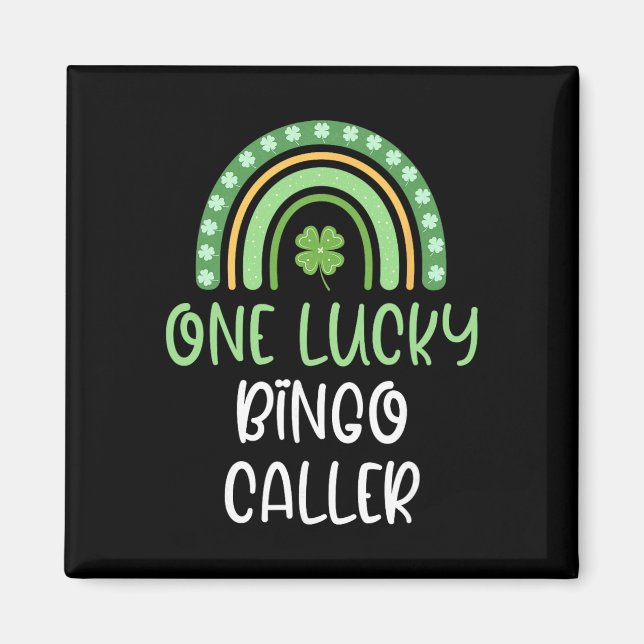 En lycklig Bingo-samtalare St. Patrick's Day Rolli Magnet (Framsidan)