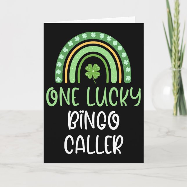 En lycklig bingoutropare St. Patrick's Day Rolig R Kort (Framsida)