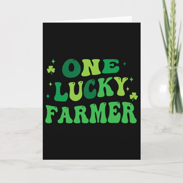 En lycklig bonde rolig St. Patrick's Day  Kort (Framsida)