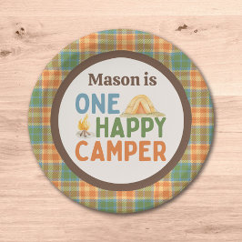 En Lycklig Camper Birthday Papper Plate