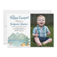 En Lycklig Camper Photo Mountains Boys 1:a födelse