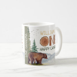 En Lycklig Camper Woodland Bear Birthday Kaffemugg