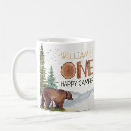 En Lycklig Camper Woodland Bear Birthday Kaffemugg