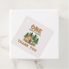 En Lycklig Camper Woodland Vattenfärg 1:a födelsed Gåvor Etiketter