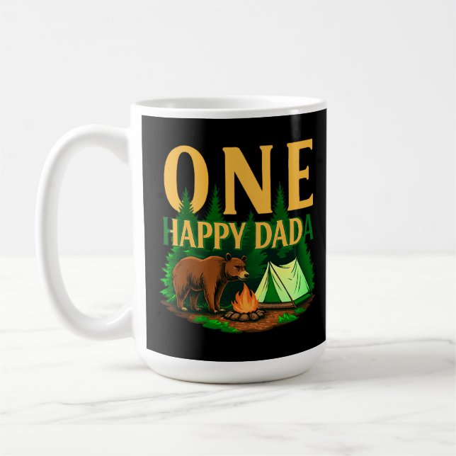 En Lycklig Dada första födelsedagskorgen Kaffemugg (Vänster)