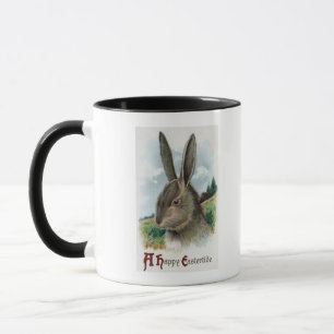 En lycklig EastertideGray kaninplats Mugg