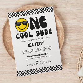 En Lycklig, en Coola... Pjokens första födelsedag Inbjudningar