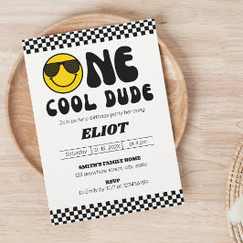 En Lycklig, en Coola... Pjokens första födelsedag Inbjudningar