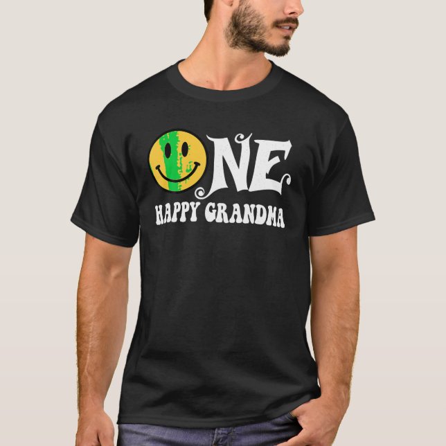 En Lycklig farmma 1:a födelsedagen 1 Lycklig Fami T Shirt (Framsida)