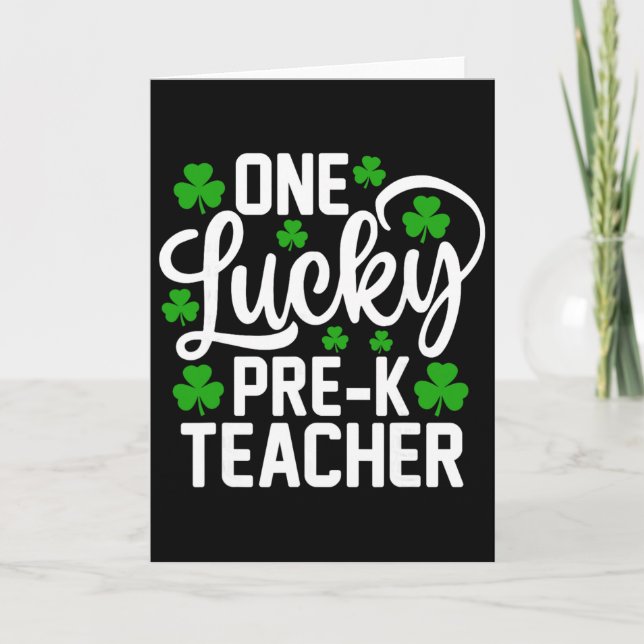 En lycklig förskolelärare Rolig St Patrick's Day S Kort (Framsida)