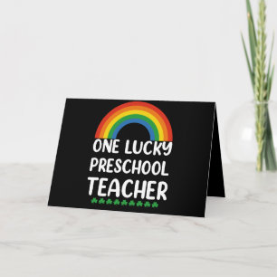 En lycklig förskolelärare St. Patrick's Day Tack Kort